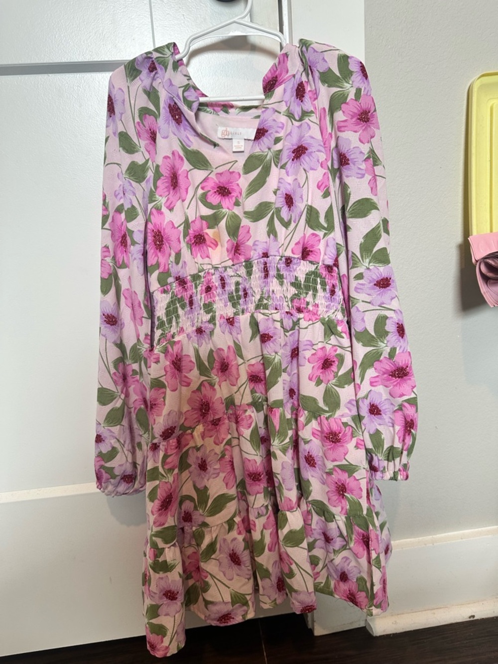 GB girls Pink Floral Long Sleeve Casual Dress
